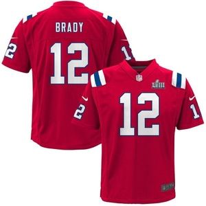 TOM BRADY NEW ENGLAND PATRIOTS YOUTH SUPER BOWL LIII BOUND GAME JERSEY
